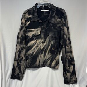 Golden trucker Denim Jacket Black Tan Smoke Wash gold bullet coat S